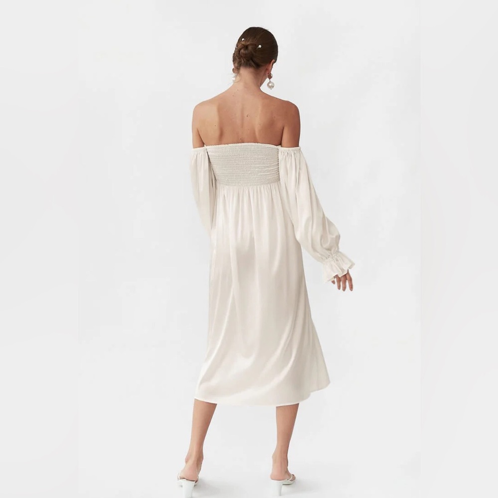 Sleeper Atlanta Off-The-Shoulder Silk Midi Dress - Picture 6 of 10